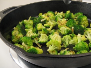 Pan-fried broccoli.